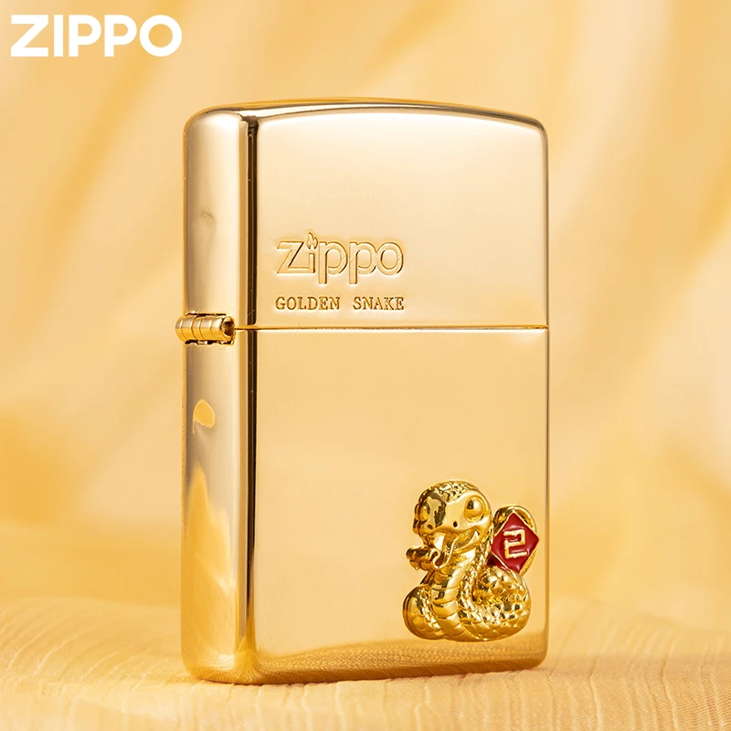 ZIPPO/之宝打火机【生肖蛇】18K镀金灵蛇开运官方正品打火机-DYX1H1
