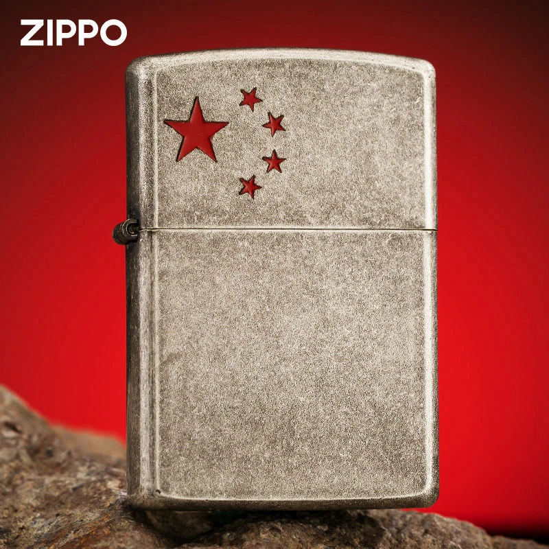 ZIPPO/之宝打火机古银五角星复古官方正品男士高档收藏送礼DYX1H1