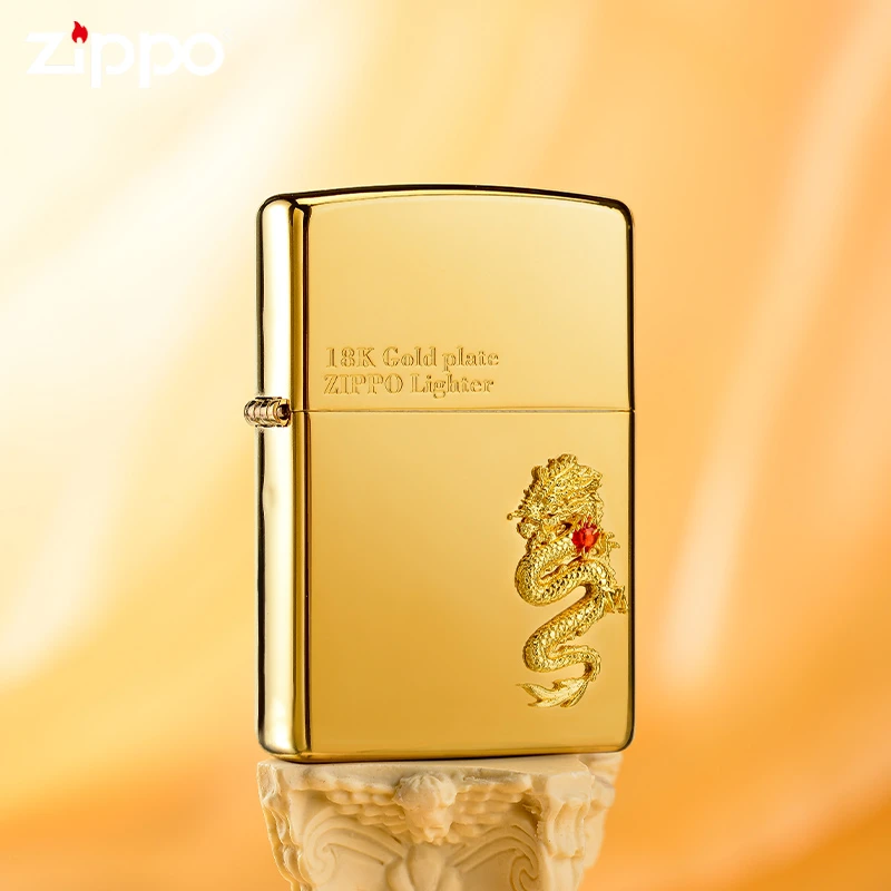 ZIPPO/之宝打火机18K镀金龙腾四海龙行天下送男士礼品礼物-DYX1H1