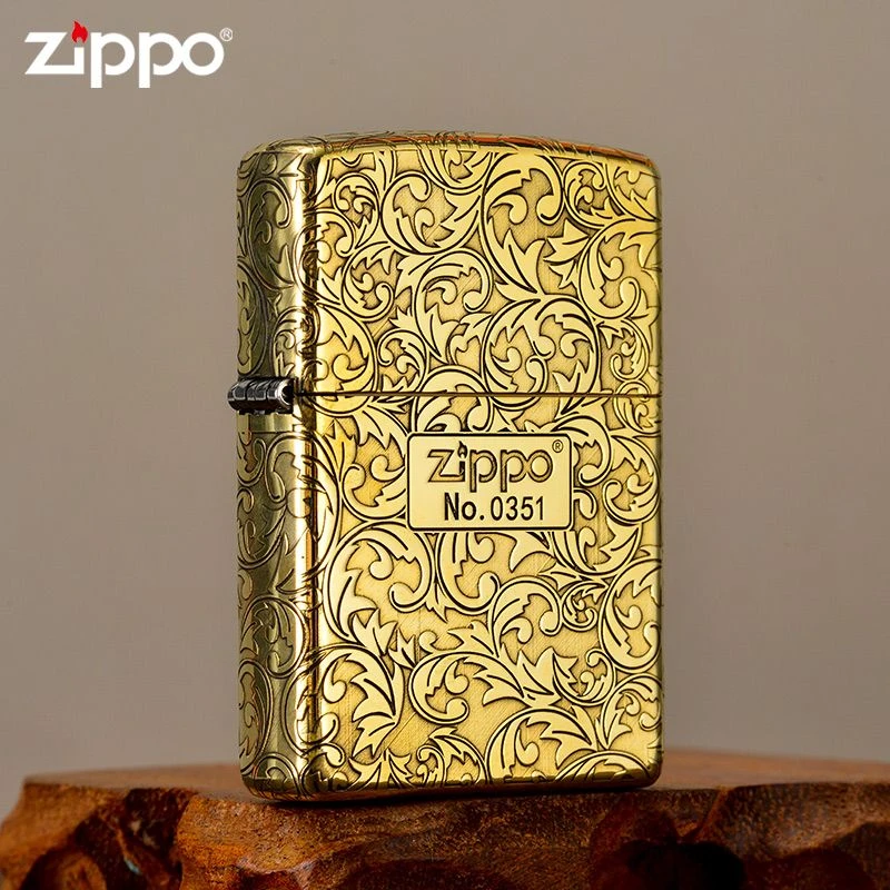 ZIPPO/之宝打火机五面黄铜五面熏银唐草官方正品防风打火机DYX1H1