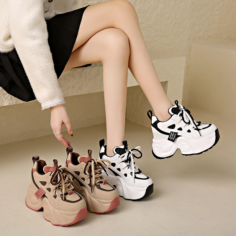 9厘米内增高炸街老爹鞋小个子2023年秋冬季新款厚底显高休闲女鞋