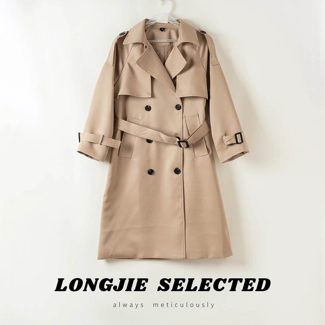 J0705 遮肉显瘦高定女神范穿搭中长款加棉风衣