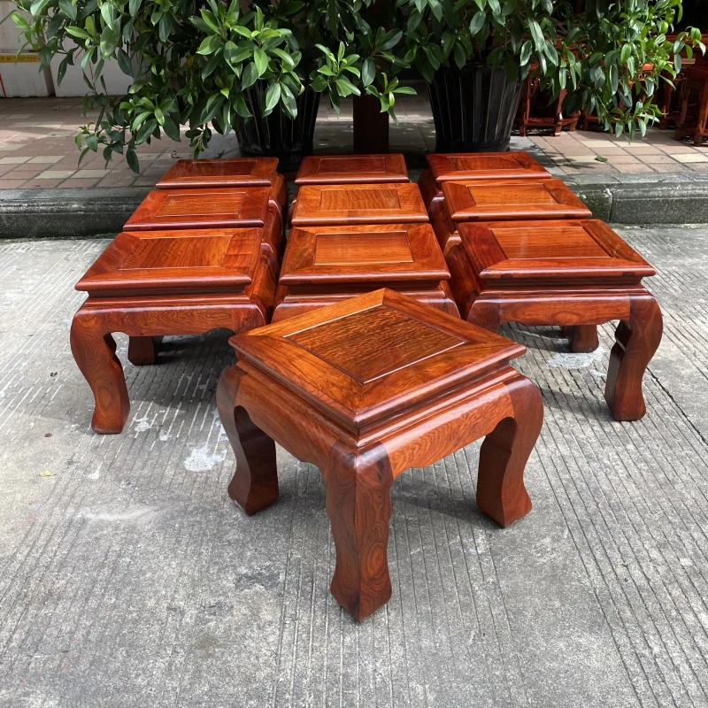 缅花素面虎脚凳沙发前几凳换鞋凳高35厘米面板35×35厘米中式家用