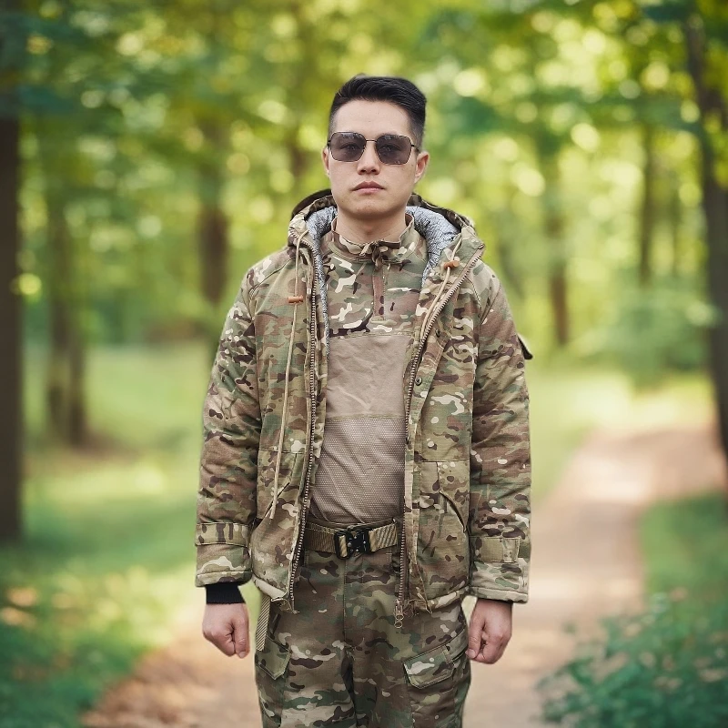 冬季加厚迷彩服男款热反射战术服套装作训棉服女防寒耐磨热反射服