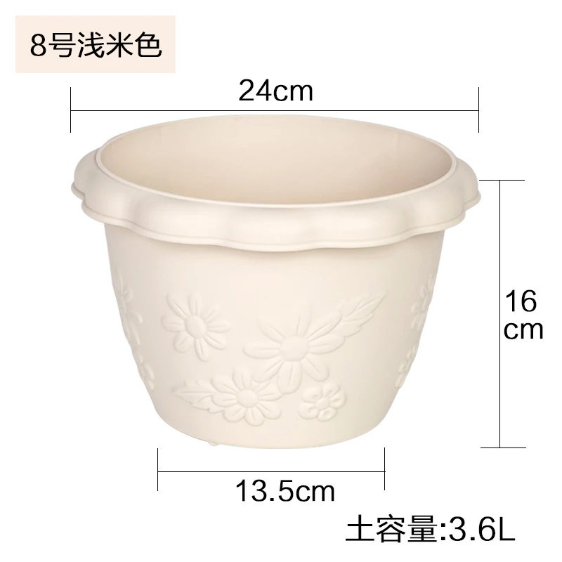 【活动】爱丽思浮雕圆形花盆1加仑加厚树脂塑料阳台草花多肉爱丽丝