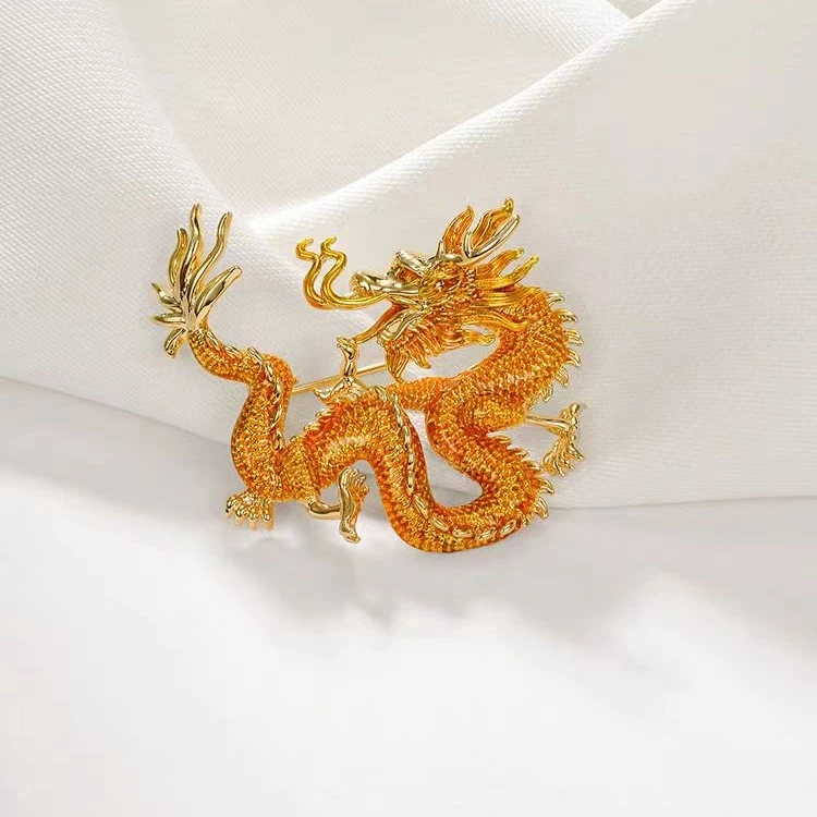 合金胸针 中国风生肖龙年胸针高档男女精致西装胸花别针大衣配饰