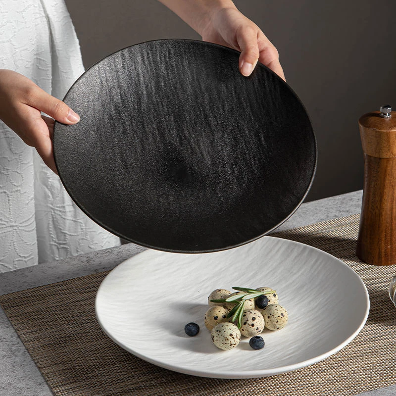 北欧陶瓷盘子菜盘家用深盘白碟子2024新款网红餐盘高级感餐具饭盘