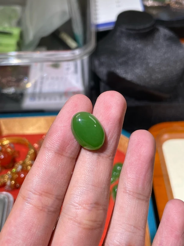 和田玉碧玉蛋面裸石