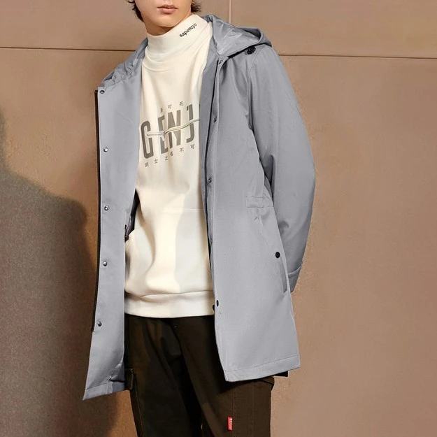 门店在售498！男士长款抽绳连帽透气舒适时尚夹克外套3R181A