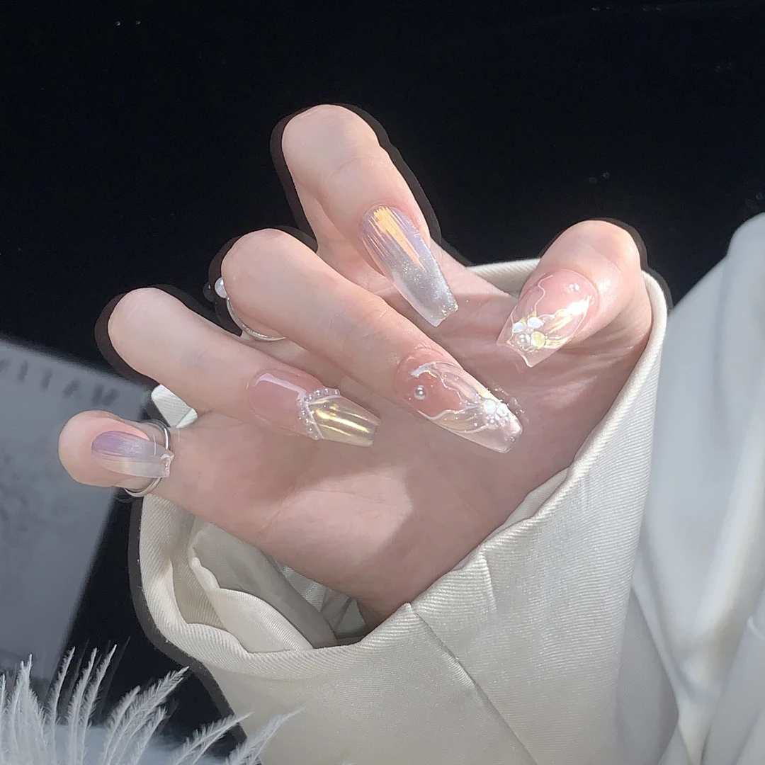【一尾美人】手工定制穿戴甲秋冬显白指甲贴
