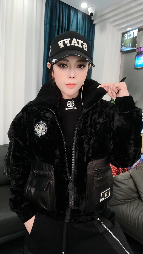 【JDKJ】冬潮品轻奢高端休闲保暖韩国绒拼接真皮羽绒男士夹克J0126