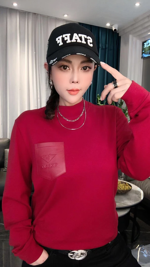 【JDKJ】秋冬潮品时尚轻奢重工皮标字母潮流休闲卫衣W725