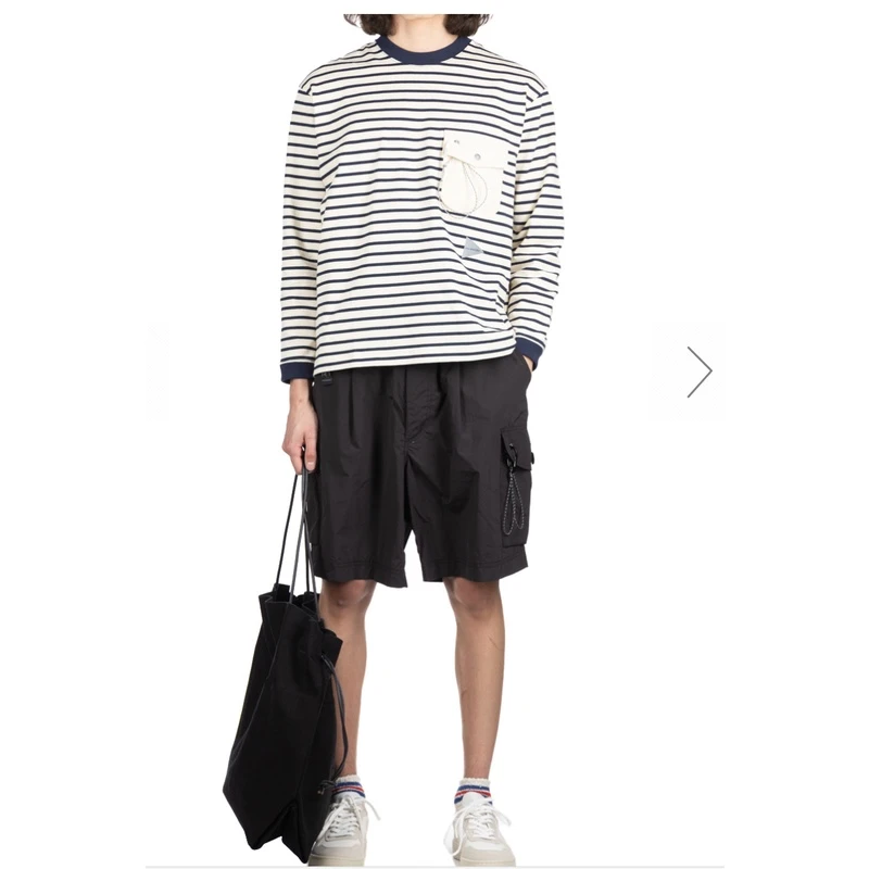 and wander stripe pocket L/S T 条纹口袋长袖T恤男女款