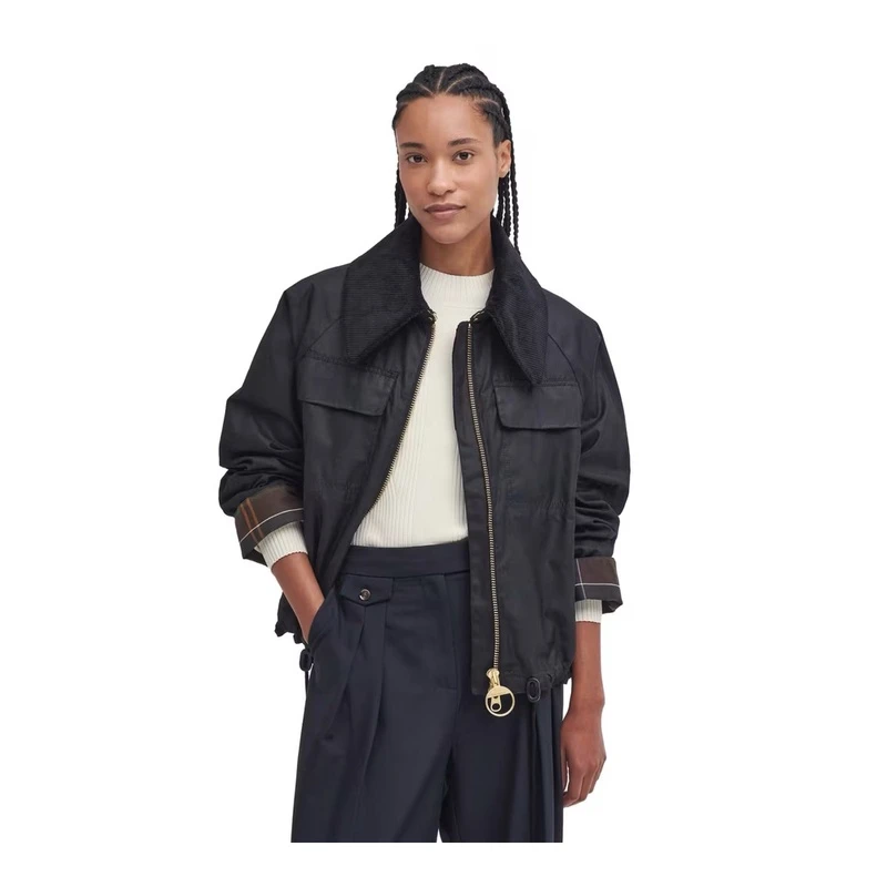 BARBOUR BEAULY WAX 撞色灯芯绒领油蜡夹克