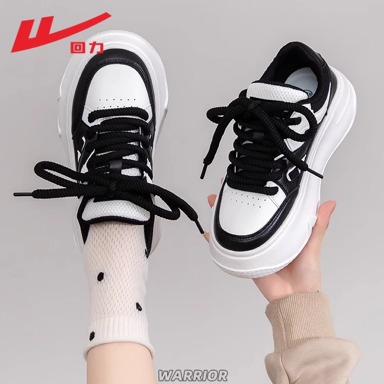 回力厚底小白鞋女2025女生上班通勤鞋小众女鞋面包鞋松糕板鞋女