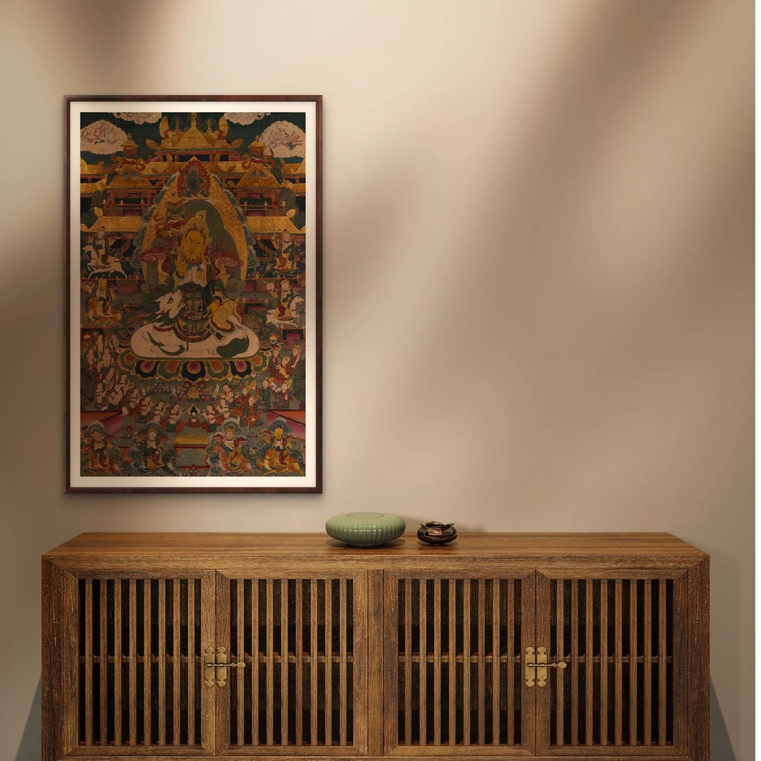 193-62*95八方财神新中式装饰画玄关书房茶室走廊办公室装饰画