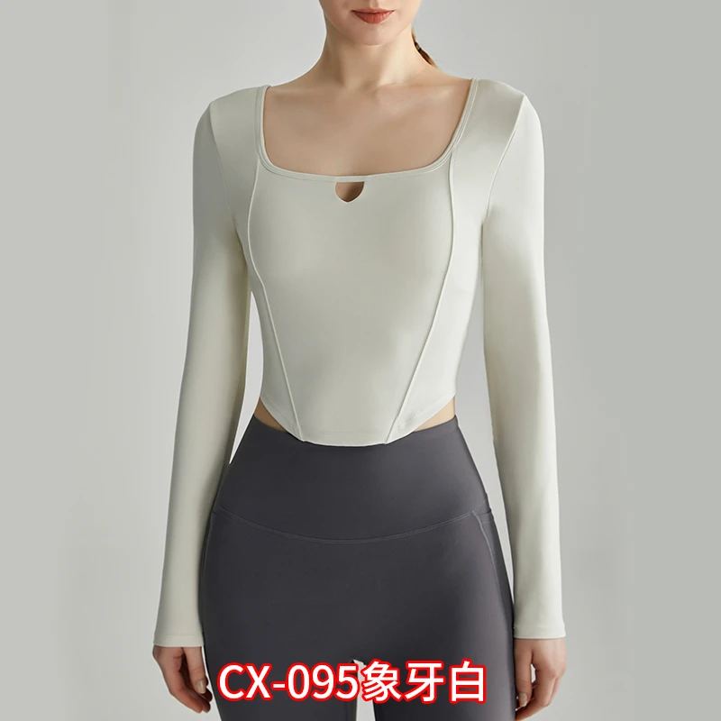 瑜伽服显瘦性感紧身长袖上衣女跑步运动T恤显瘦时尚普拉提健身服