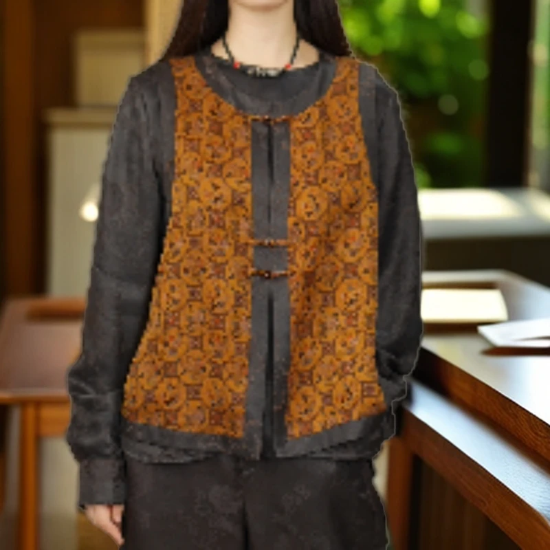 【桐花雨】桑蚕丝马甲9251