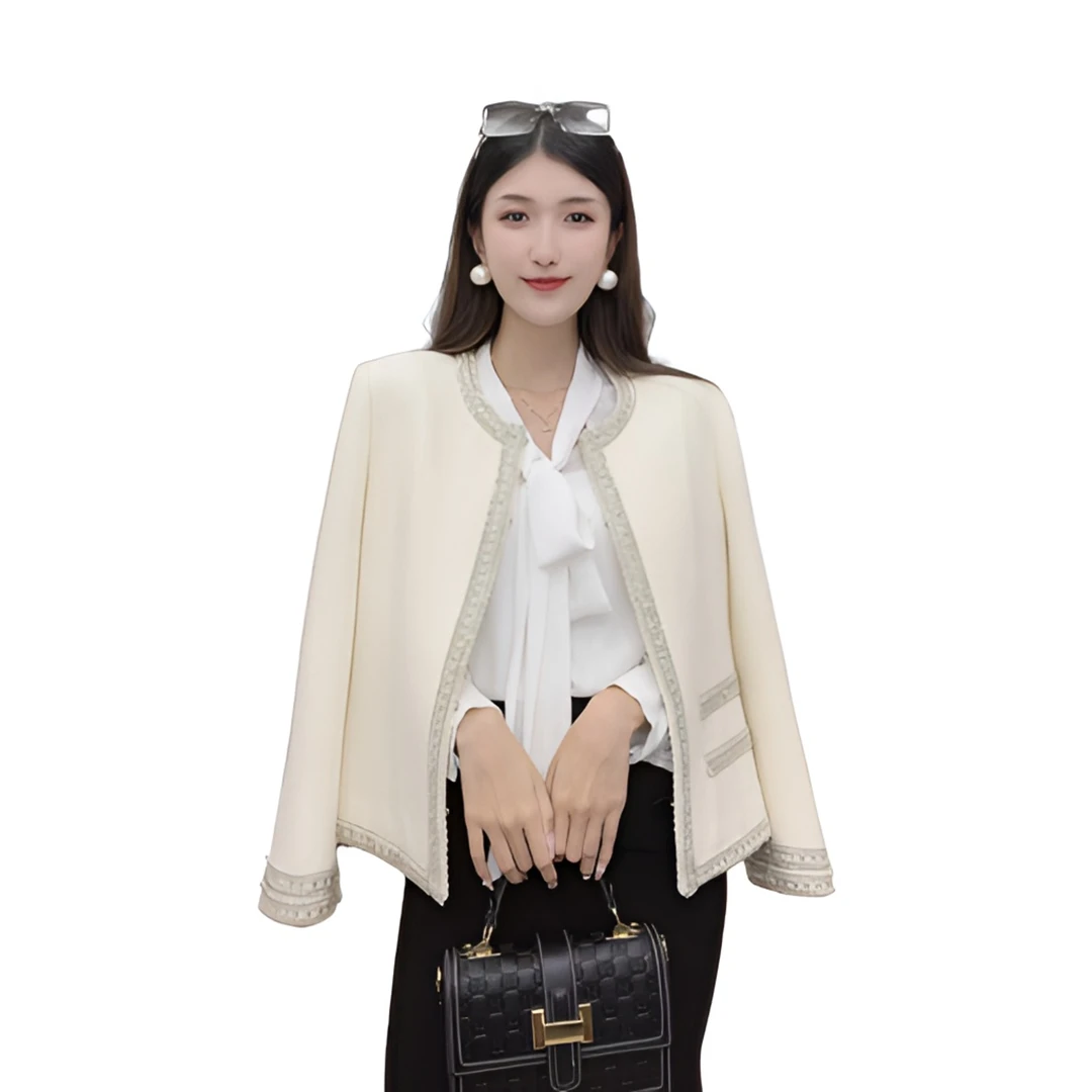 【冰晶玉洁】2023春秋新款气质百搭名媛轻奢宽松小香风上衣女外套潮