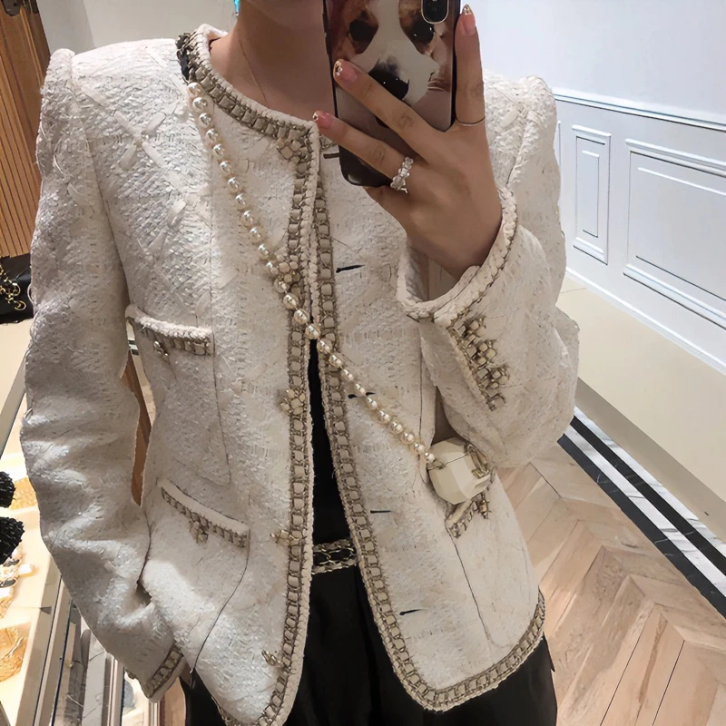 【白月光】名媛女款小香风外套2022年短款气质上衣2200988