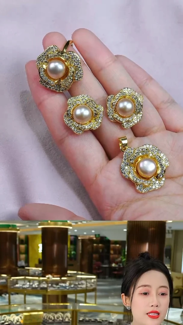 【闪购商品】淡水珍珠套装银S925镶嵌21