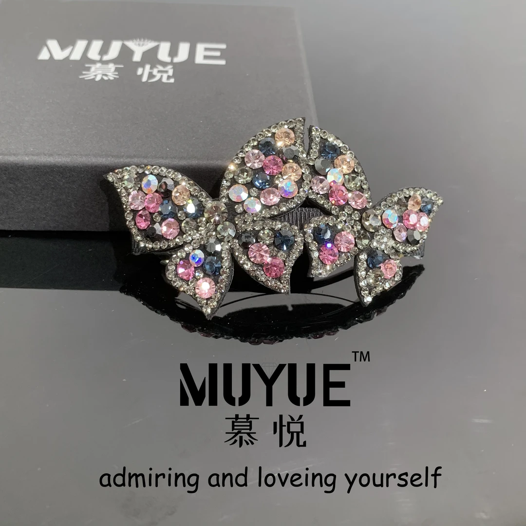 慕悦-【双蝶弹簧夹】专柜正品盘发夹半扎全扎发夹2110