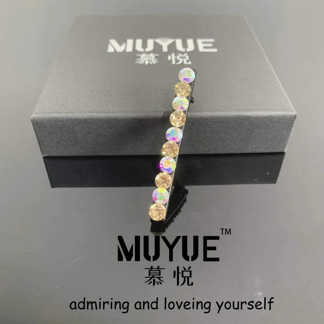 慕悦-【一字对夹2支装】专柜正品气质鸭嘴夹6cm侧边夹1024