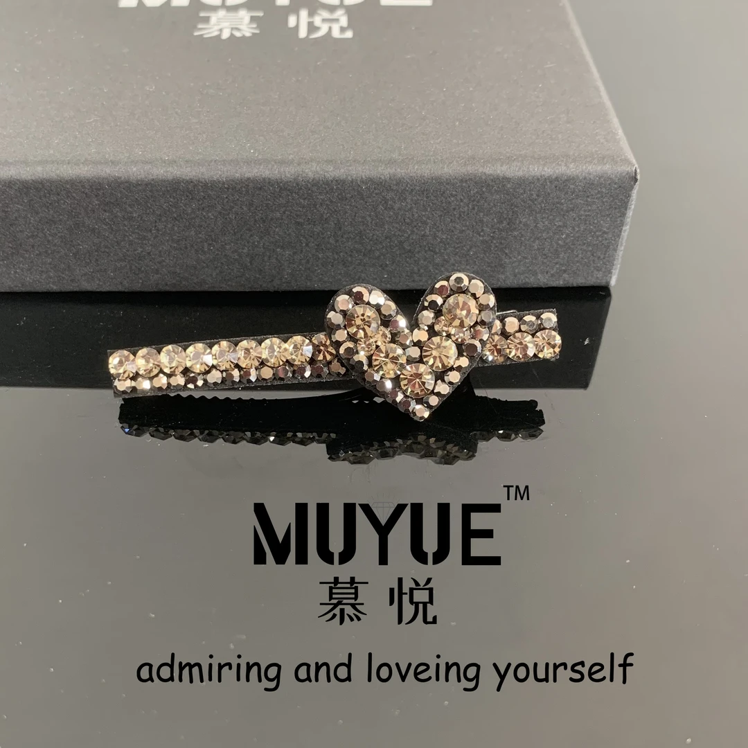 慕悦-【爱心】专柜正品气质心形鸭嘴夹6cm侧边夹1069
