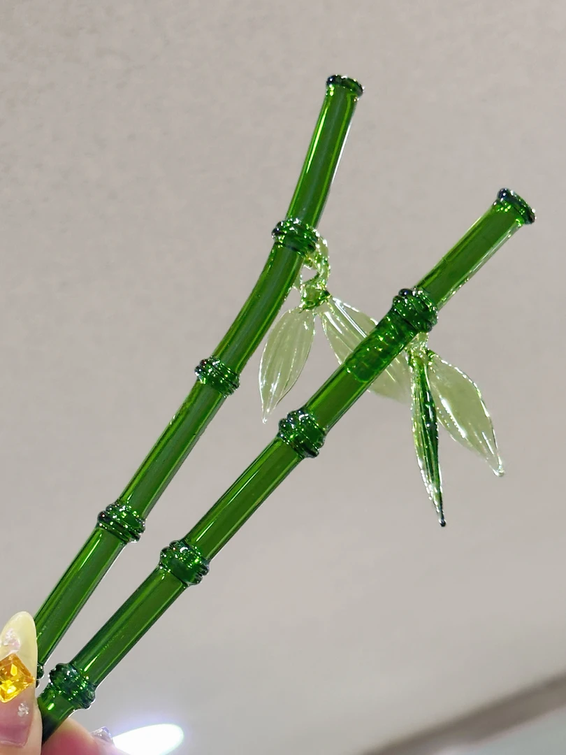 琉璃竹子发簪永夜星河同款林妙妙同款国风发簪新中式手工古风绿色