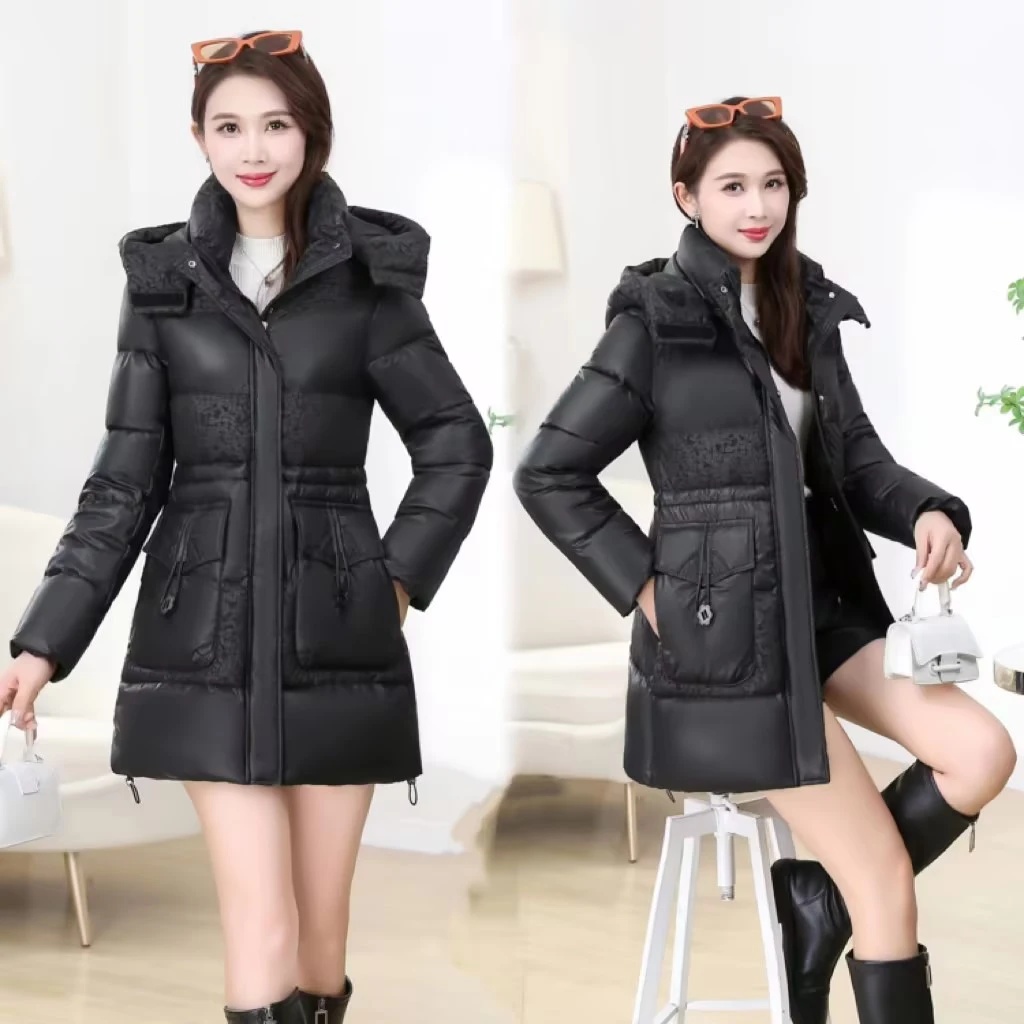 冬季新款 百搭洋气 收腰显瘦连帽保暖棉服