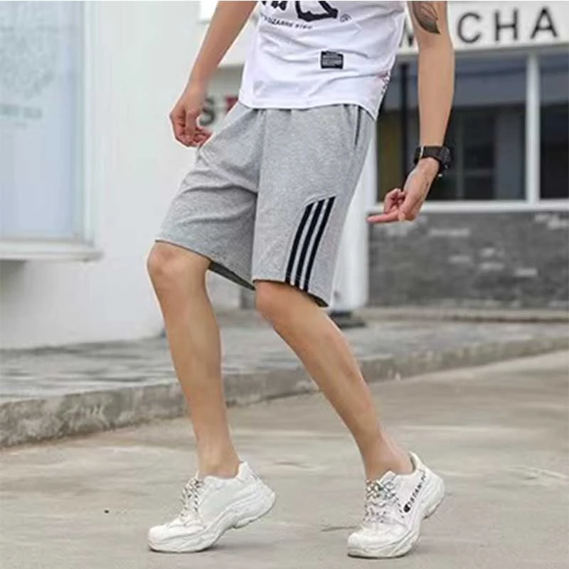 夏季短杠百搭休闲运动五分裤大码简约短裤男高克重港风裤子宽松