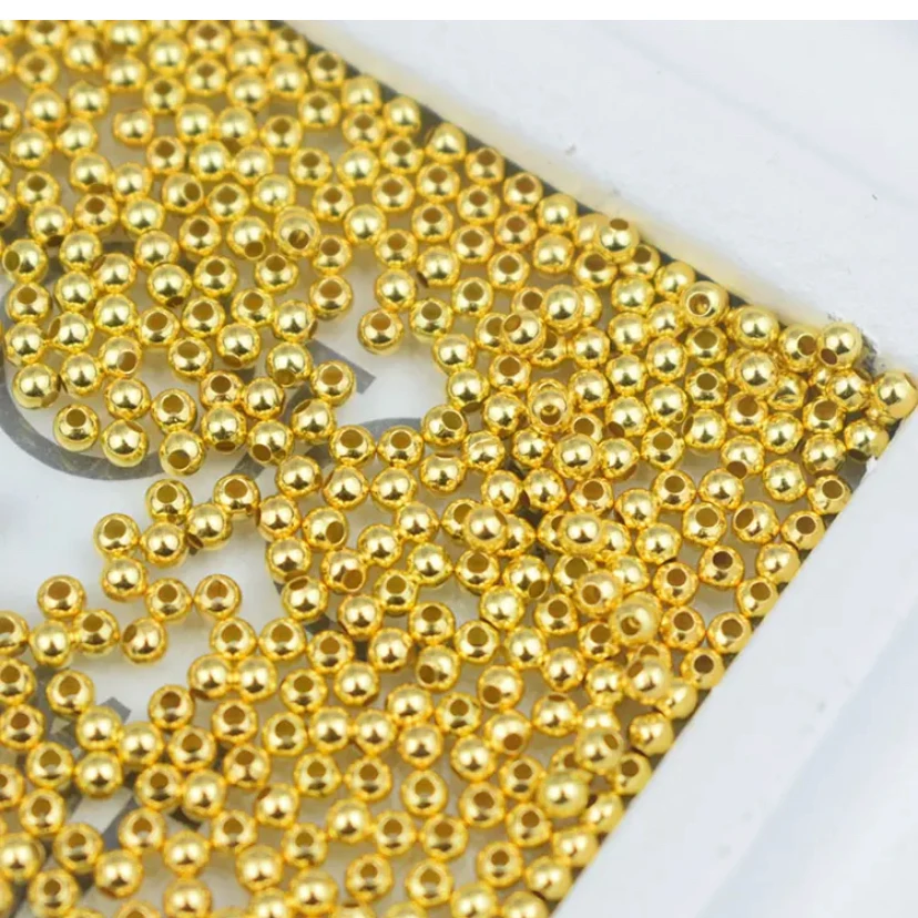 足银银制品 转运珠光面散珠串珠珠隔配珠DIY手串光珠亮面不掉色