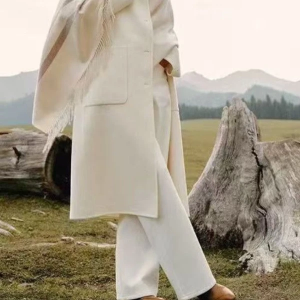 【白色单粒扣】高货雅雅女款加绒裤