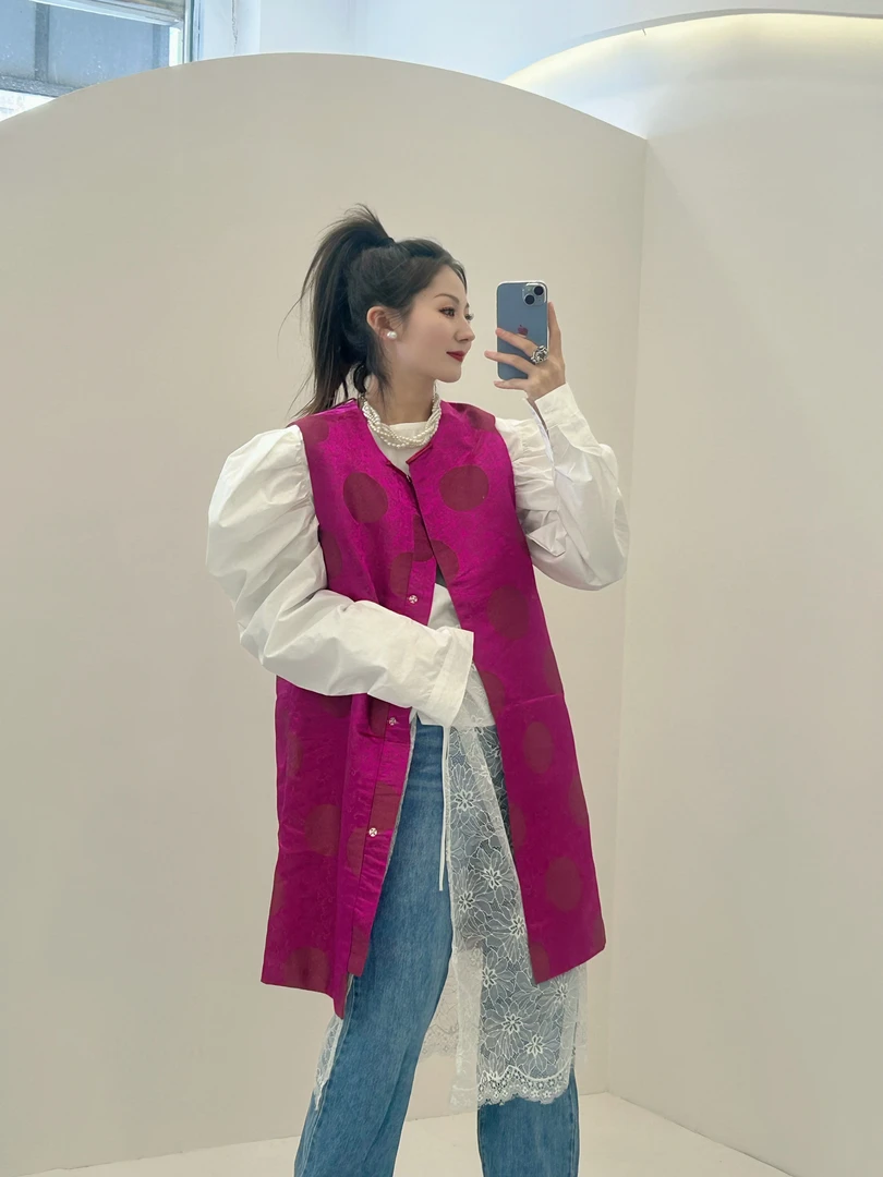 乌音格私人定制 民族风马甲长款马甲专拍链接 备注颜色才可以发货