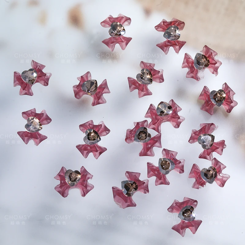 瑶瑶美甲钻饰品龙心蝴蝶结流行美甲钻夏日卡通可爱彩色小清新