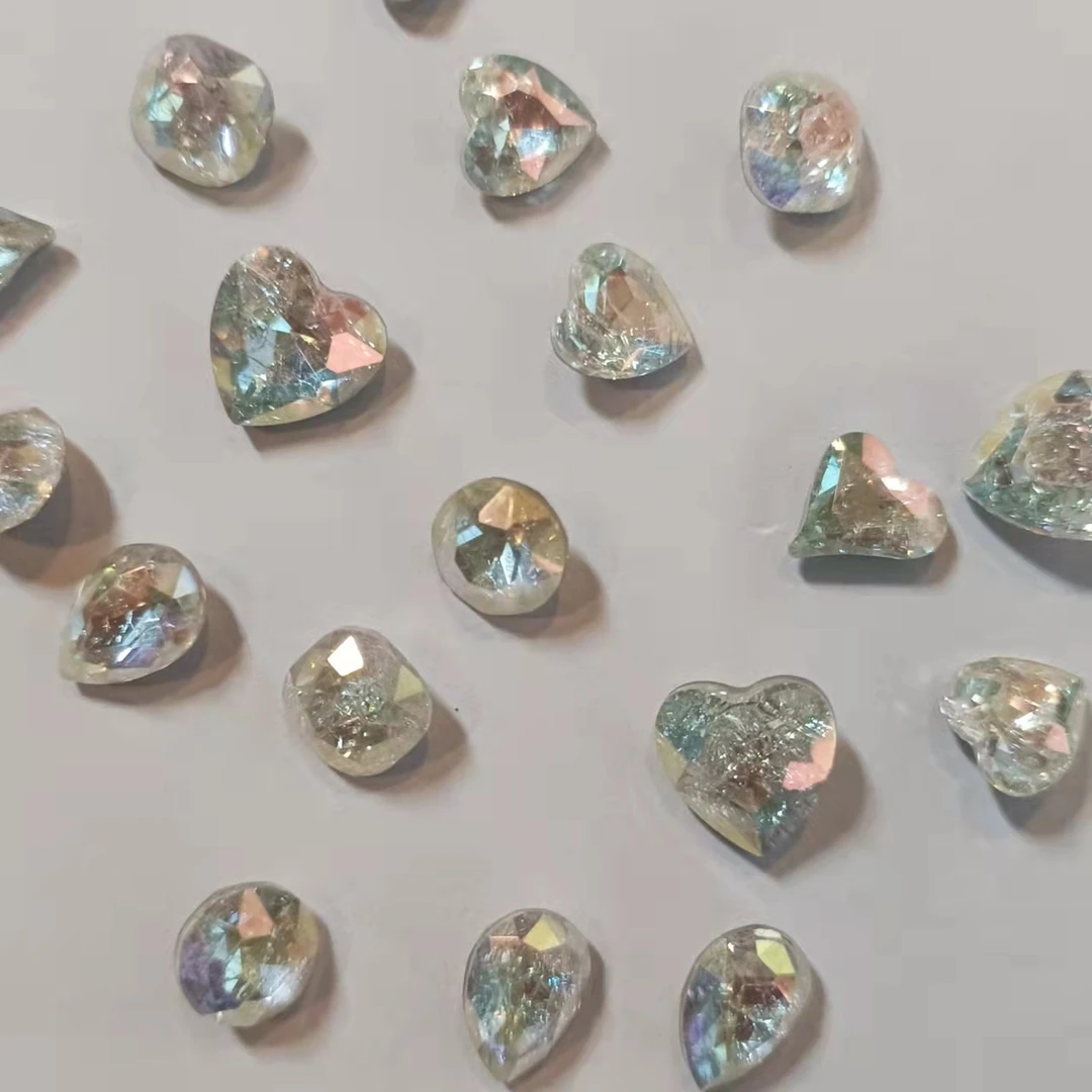 瑶瑶美甲饰品K12镀底镀膜冰花混装20颗精工高品 透亮ZL197