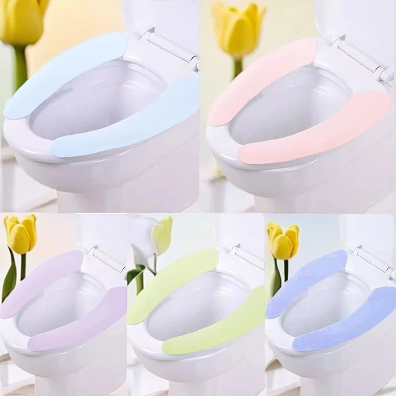 【2对装】马桶坐垫防水毛绒四季家用粘贴式薄款自粘坐便套坐便垫