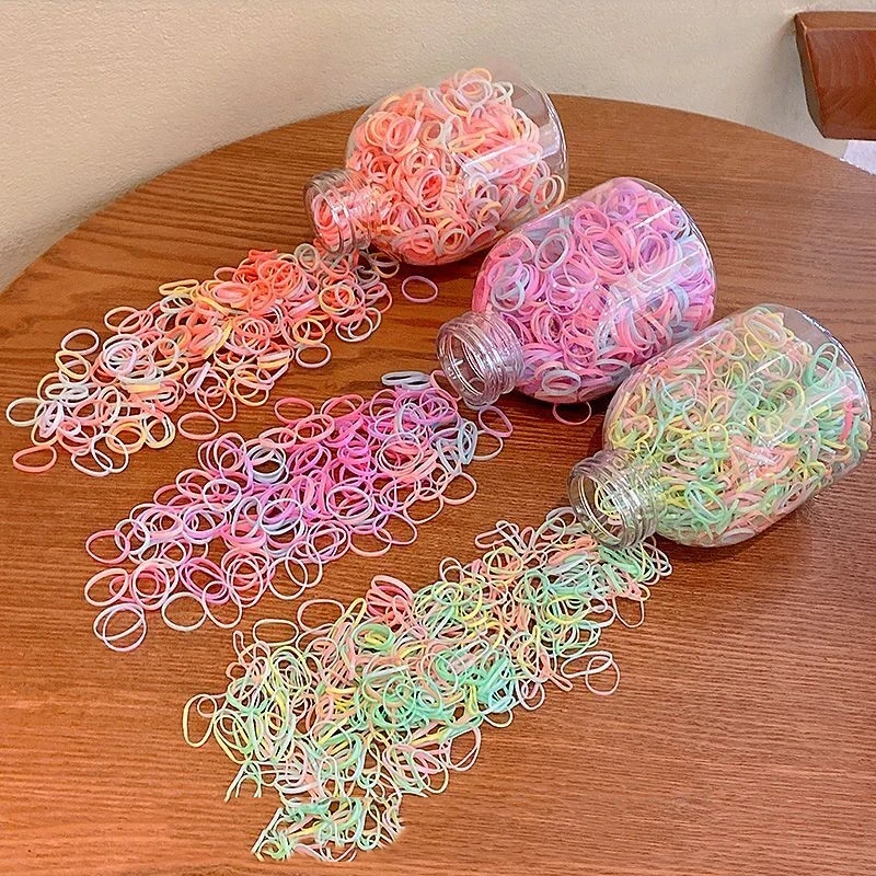 加厚小皮筋罐装一次性皮套夏季简约头绳高弹力橡皮筋儿童发圈头饰