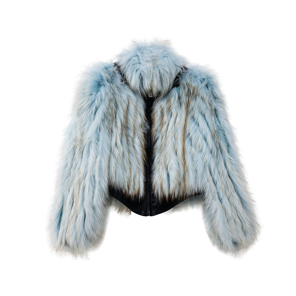 【no退no换】【狂野派对】立领狐狸毛拼皮拉链外套★ 09