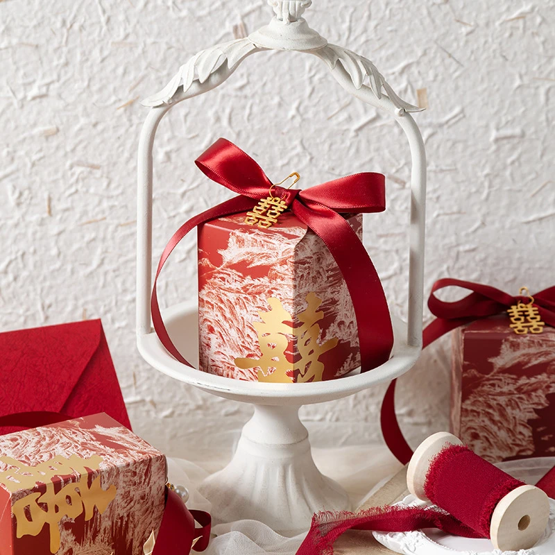 新款结婚中式喜糖糖盒手提糖果礼盒高级盒子礼伴手空盒高颜值轻奢