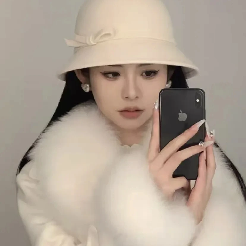 帽子女秋冬季法式复古小香风千金优雅名媛礼帽赫本风棒球渔夫帽