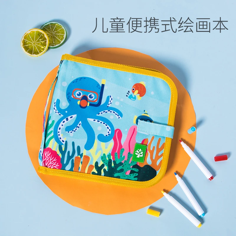 【益智玩具】儿童涂鸦画画本幼儿园绘画板套装双面可擦涂色绘本Z