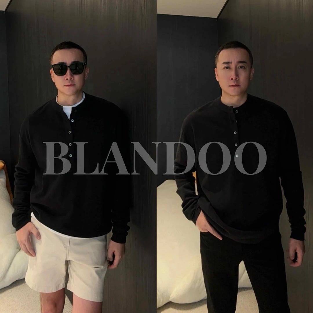 BLANDOO  “亨利领毛衫” 男士经典百搭休闲净版针织衫47405