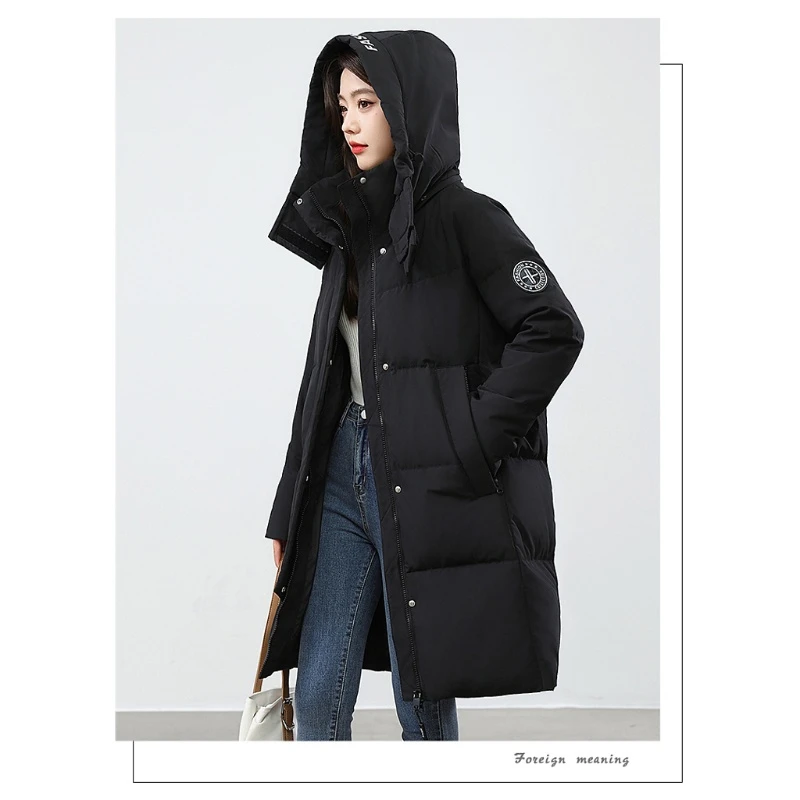 波司澄羽绒服女中长款年新款爆款小个子白鸭绒韩版宽松冬季外套