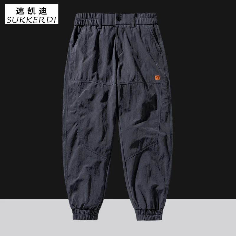 男士2023新款休闲裤大码多口袋百搭工装裤九分加厚束脚裤男装8818
