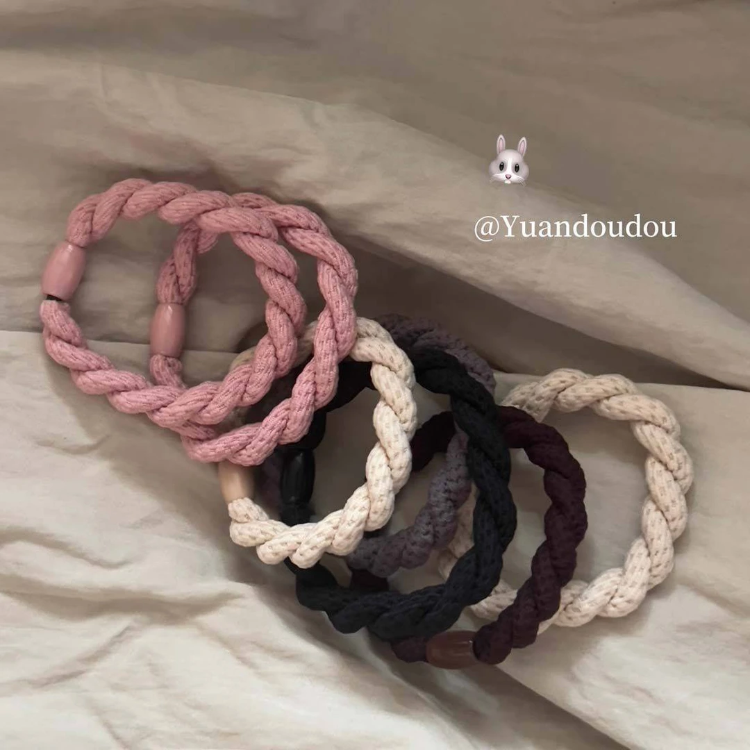 bm软嫩色系发圈牢固桃粉绳小众丸子头扎的紧博主推荐少女头绳皮筋