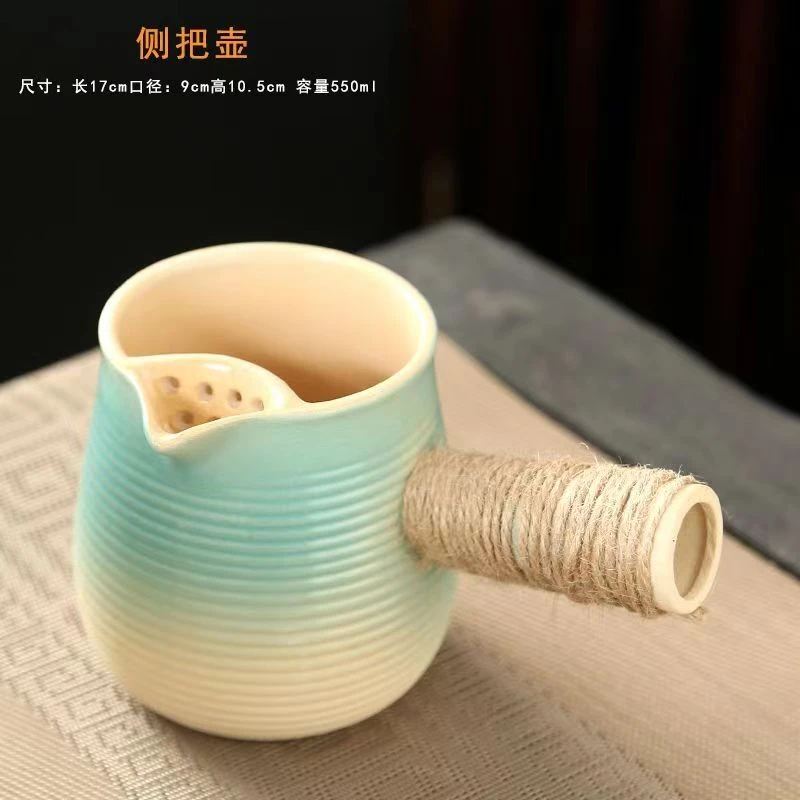 渐变侧把壶家用粗陶围炉煮茶壶罐罐耐高温炭火烤奶罐单壶工厂直销