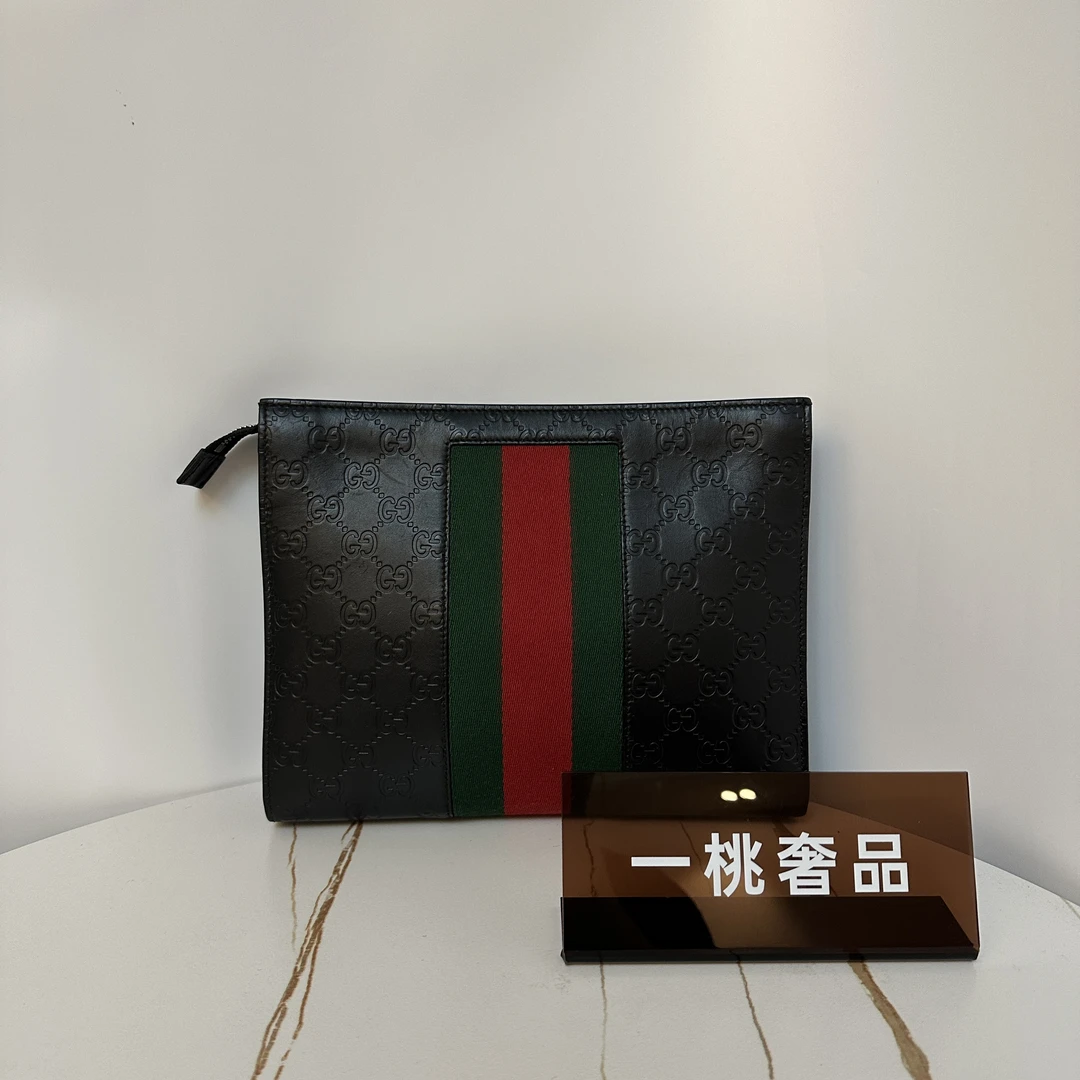 95新 GUCCI/古驰 一桃/实际97新/古驰 op系列手拿洗漱包