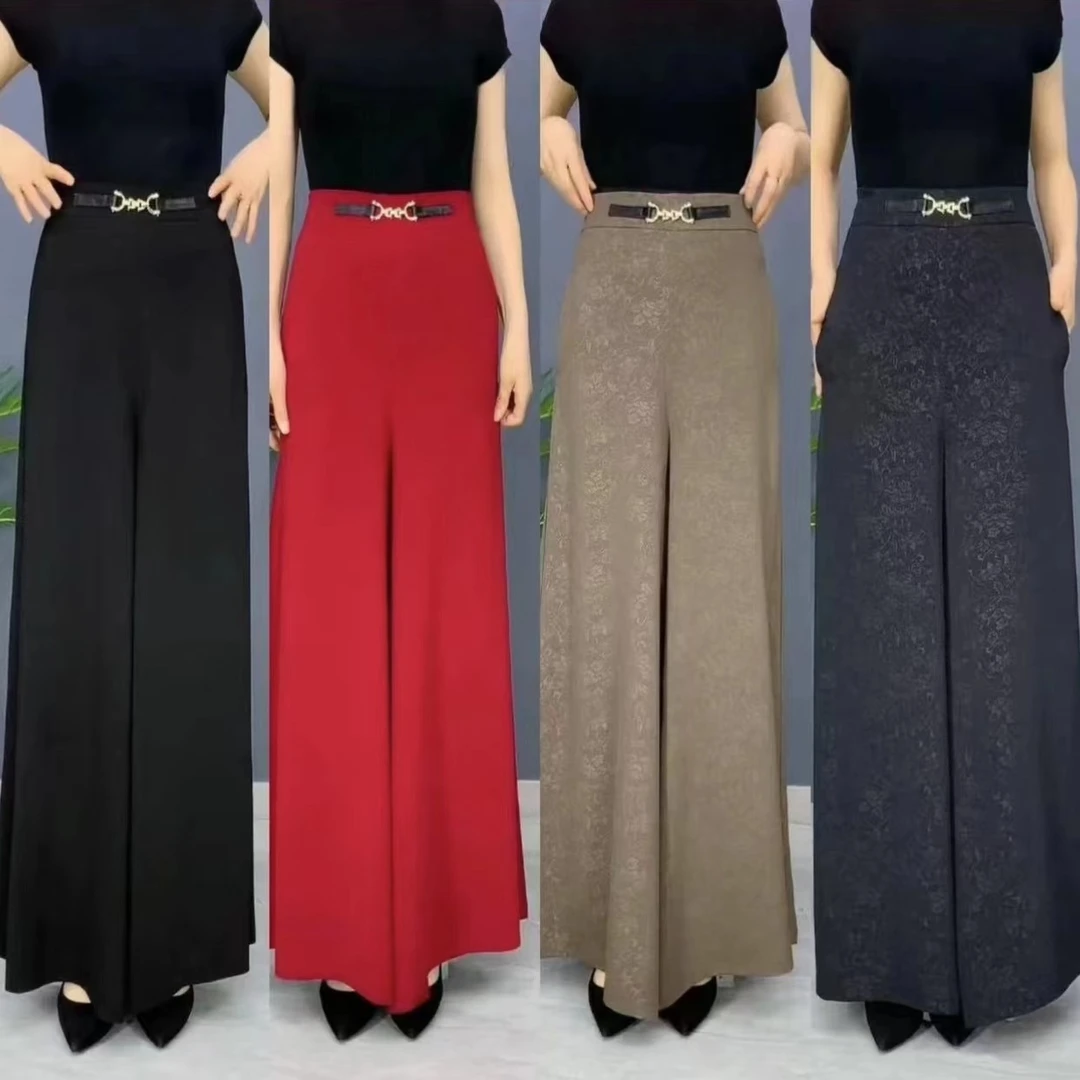 气质时尚阔腿裤女夏天薄款垂坠感简约休闲裙裤女宽松显瘦高腰甩裤