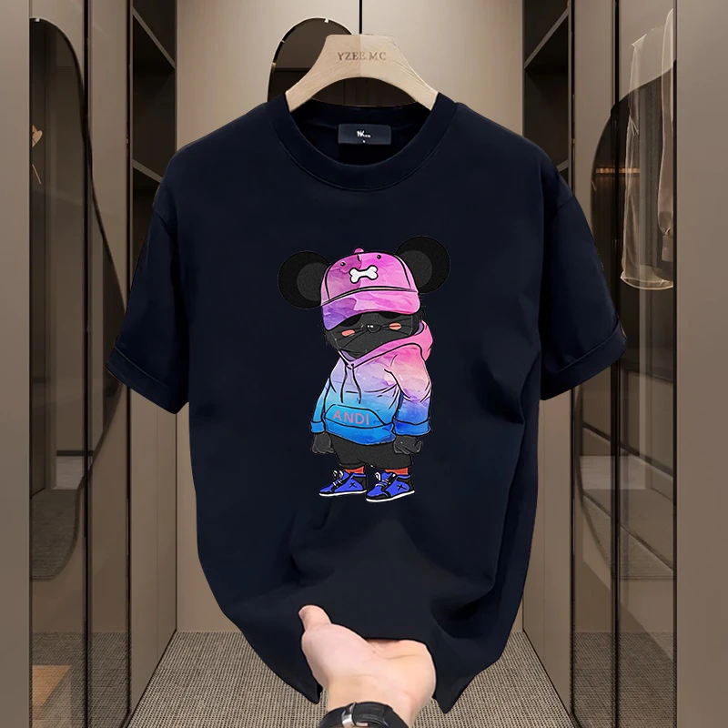 雷顿卡斯美式痞帅重磅纯棉短袖T恤青年男女款夏季ins潮牌圆领上衣